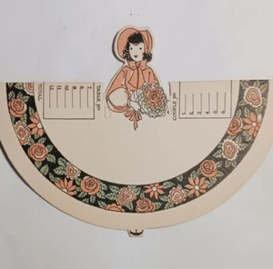 Vintage Art Deco Bridge Tally Score Card * Lady 3D Stand Up - Picture 1 of 1