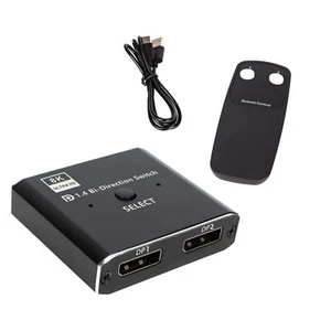 DisplayPort 8K DP1.4 Bidirectional Switch Supports IR Infrared Remote Control - Picture 1 of 15