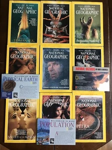 National Geographic Magazine Lot Of 9 - 1997 & 1998, 3 Map Supplements - Picture 1 of 9