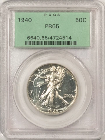 1940 PROOF WALKING LIBERTY HALF DOLLAR, PCGS PR-65, OGH, SUPERB, PREMIUM QUALITY Cover