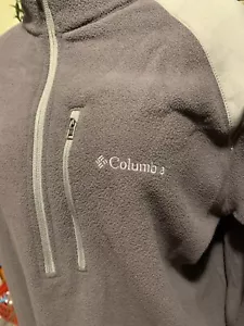 Men’s Columbia 1/2 Zip Fleece Pullover Medium Pine Dark Grey And Light Grey (Q) - Picture 1 of 12