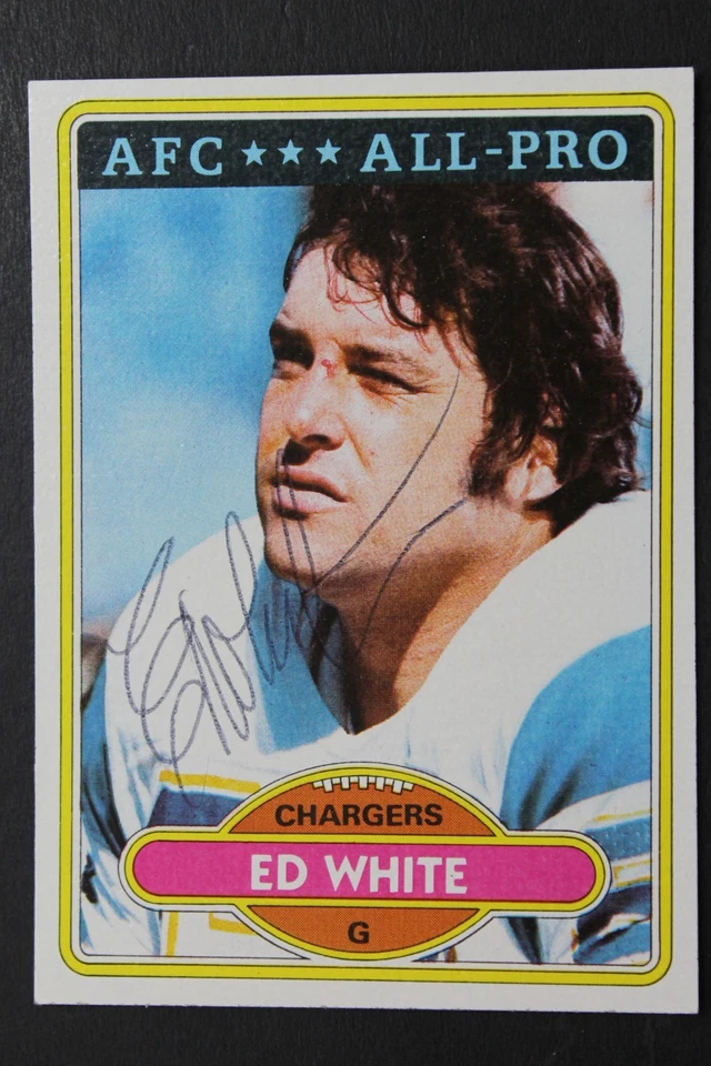 Ed White San Diego Chargers Autographed Signed 1980 Topps #190 Football Card CAL - Image 1 of 3