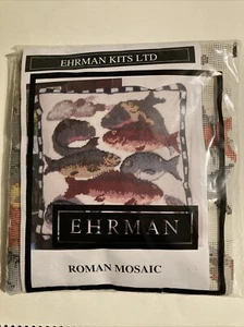 Kit arazzo Ehrman inutilizzato pesce "mosaico romano" di Helen Townley - cuscino anteriore - Foto 1 di 9
