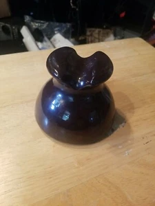 Brown Dark Chocolate No Name Porcelain Insulator - Can't decipher the marking - Picture 1 of 7
