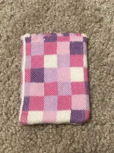 New iPod MP3 Small Phone Stretch Fabric Case Cover Sock Protector Pnk Put Check - Picture 1 of 1