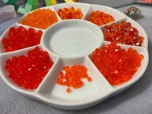 Swarovski Crystal Bead LOT 5301 Bicones Fire Opal / Red Topaz / Hyacinth - Picture 1 of 5