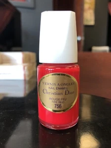 Christian Dior Nail Enamel #756 ROUGE FEU FIRE RED Bright Pinkish Red Rare! - Picture 1 of 4