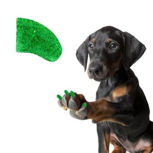 EMERALD GLITTER ~ 60 PIECE Soft Nail Caps for DOG Claws ~ PRETTY CLAWS ~ Paws - Imagen 1 de 1