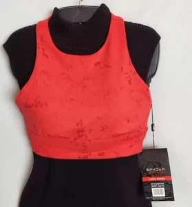 Spyder Active Sports Bra Padded Exercise Sz M Red On Red Blotches Racer Back NWT - Picture 1 of 14