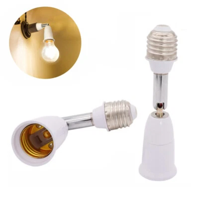 2Pcs E26/E27 Light Bulb Socket Extender 4.5" Extension Adjustable Vertical 90° - Image 1 of 4
