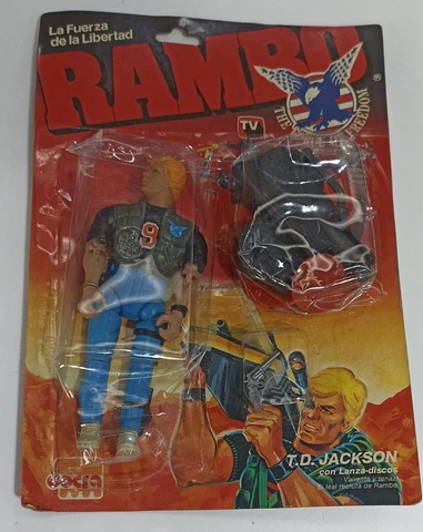 T.D. Jackson red disks variant MOC, Rambo JOCSA - not COLECO - Argentina, RARE Cover