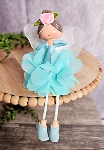 Blau Fee Regal Sitter Ostern Frühling Tier Tablett Figur Tischplatte Dekor 6" NEU - Bild 1 von 7