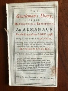 Very RARE 1748 Gentleman's Diary, Mathematical Repository Almanack, LONDON - Picture 1 of 2