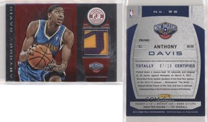 2013-14 Totally Certified Memorabilia Totally Red Prime /10 Anthony Davis #88