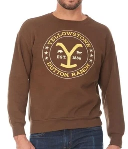 Yellowstone Dutton Ranch Embroidery Sweatshirt (Adult Unisex Size Medium) Brown  - Picture 1 of 11