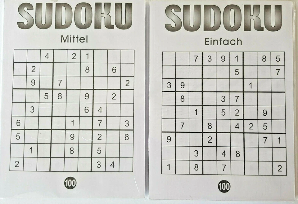 Sudoku Abreißblock A6,  2 x 50 Blatt / 200 Rätsel leicht-mittel - Bild 1 von 1
