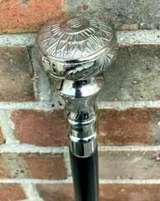 BALO DE MADERA ESTILO CLÁSICO CABALLERO BASTÓN MANGO LATÓN ACABADO NÍQUEL Foto 1 de 4