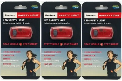Perfect Fitness 3 LED Clip-On Safety Light for Increased Visibility. (3 Pack) - Image 1 of 4
