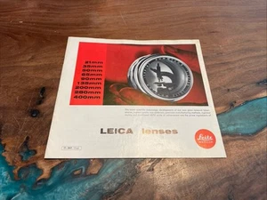 1964 Ernst Leitz Wetzlar Germany Camera Lens Brochure Leica 21mm 24mm 50mm 65mm - Picture 1 of 5