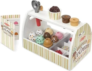 Melissa & Doug Wooden Scoop & Serve Ice Cream Counter 28 Pcs Sealed New - Picture 1 of 5