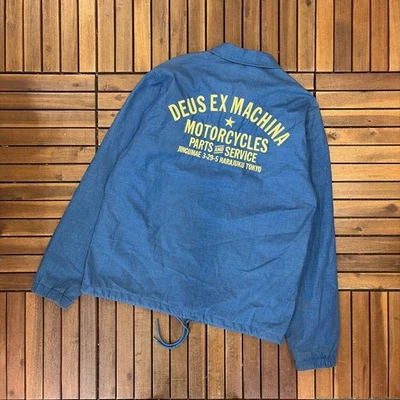 Deus ex Machina Coach 夹克蓝色 L 复古 80 年代 90 年代 00 年代街头服饰 — 第 1/4 张图片