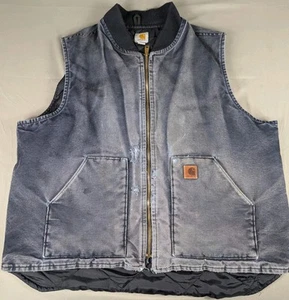 Chaleco Carhartt Para Hombres 2XLT Azul Ártico Edredón Forrado Lona Trabajo Golpeado Envejecido - Imagen 1 de 7