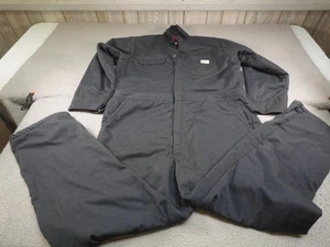 Vintage JCPenney Big Mac Coveralls Mens 46x31 Black Insulated Work Suit 70s - Picture 1 of 23