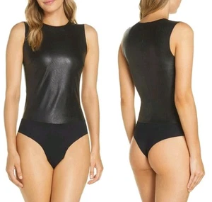 Commando Faux Leather V Neck Bodysuit Black  Size Small  - Picture 1 of 6