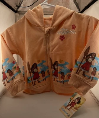 Sudadera con Capucha Moana Niñas Talla 2T Súper Suave Y Súper Linda Cremallera Completa Foto 1 de 4