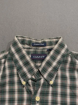 Gant 衬衫男式 XL 绿色格子长袖标准版型 — 第 1/4 张图片