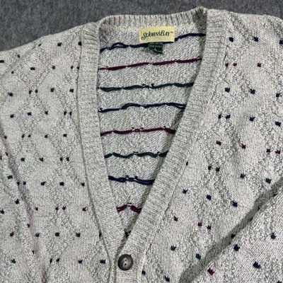 Suéter De Colección St Johns Bay Para Hombres Grande Gris Cárdigan Confeti Tejido Abuelo EE. UU. Foto 1 de 4