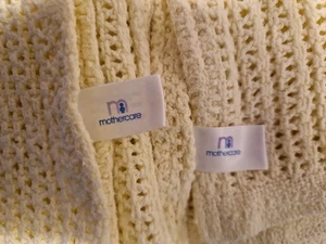 2 Mothercare Gelb Vintage Kinderbett Decke Cellular Made GB 90x140 Baumwolle 2094715 - Bild 1 von 17