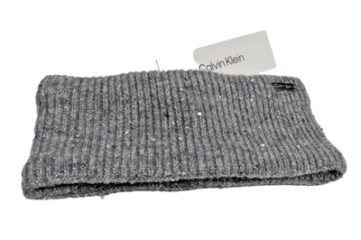 Calentador de oreja envolvente diadema de lentejuelas tejido Calvin Klein gris ¡Nuevo! Nuevo con etiquetas Foto 1 de 4