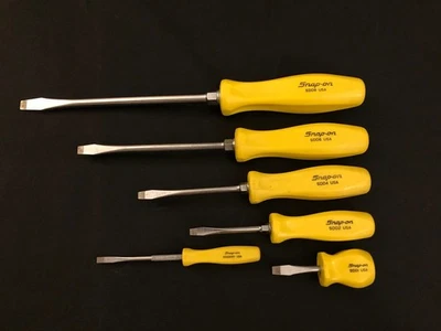 Snap On 6 Piece Yellow Flat Head Screwdriver Set - SDD - SDD306Y - Image 1 of 3