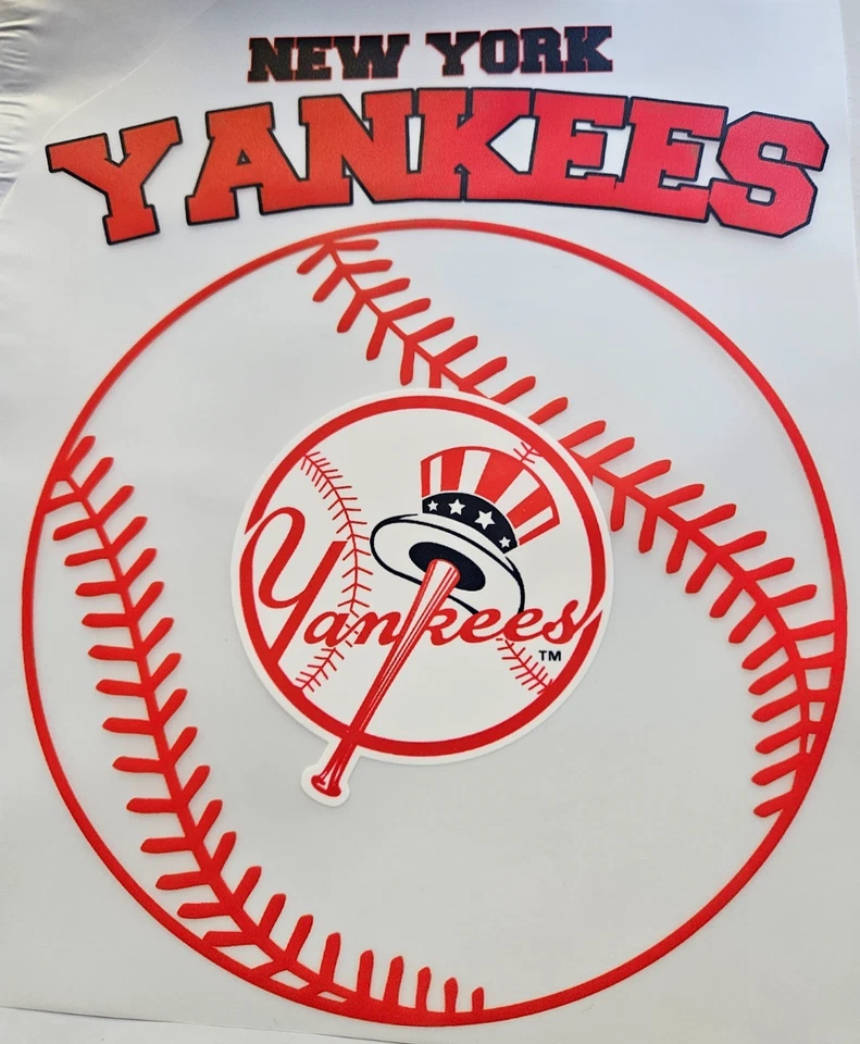 New York Yankees Colorful 8" DTF Heat Transfer Iron On FREE Shipping (C2/3) - Image 1 of 1