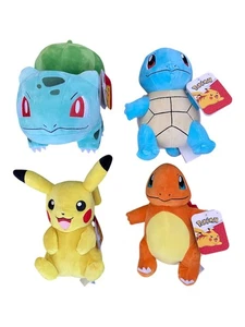 Pokémon Pikachu Schiggy Glumanda 20cm Plüsch Kuschel Tier NEU Original Jazwares - Bild 1 von 14