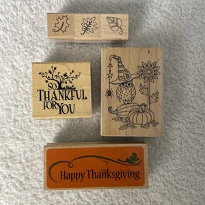 6 estampillas de goma temáticas de agradecimiento/otoño/acción de gracias - artesanías - otoño - Imagen 1 de 6