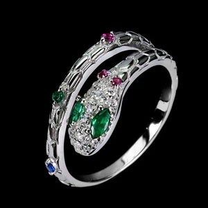 925 Sterling Silver Ring Marquise Simulated Cz Gemstone Jewelry Cobra Size 8 - Picture 1 of 13