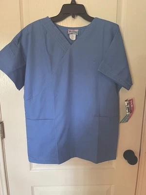 White Swan Ladies Scrub Top Size S Ceil Blue NWT - Image 1 of 3