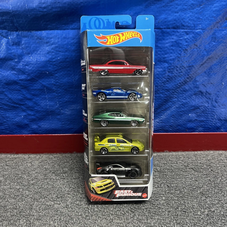 Paquete de 5 Hot Wheels Fast & Furious 2021 Impala GT-40 MITSUBISHI EVO NISSAN 350Z Foto 1 de 4