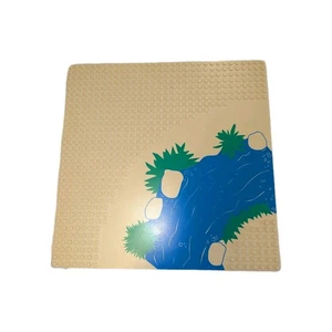 LEGO Baseplate 2359px1; 32 x 32 with Rocks, Blue River, and Green Plants Pattern - Picture 1 of 2