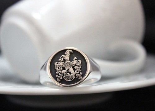 VALENTINO Anello Crest Famiglia Personalizzato Stemma Personalizzato Sigillo Uomo Gioielli