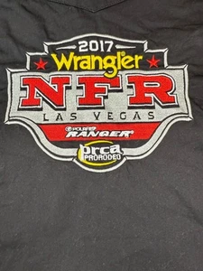 Wrangler Button Down Shirt Black Men’s XL 2017 NFR Las Vegas Embroidered Rodeo - Picture 1 of 12