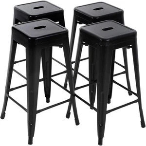 Bar Stools Set of 4 Counter Stool Metal Bar Stools 30 Inches Height Industrial B - Picture 1 of 8