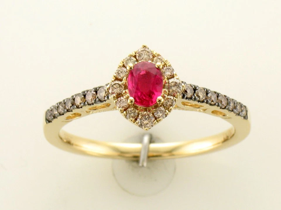 Anillo LeVian Oro Amarillo 14K 0.54 TCW Rubí Desnudo Chocolate Diamante Regalo Talla 7 Foto 1 de 1