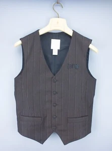 Diesel Mens Waistcoat Brown Striped Size S Casual Button Up Vest Wool Blend - Picture 1 of 16
