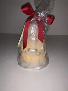FLAMELESS WAX CANDLE White/Silver Santa Unscented Natural Flicker NWT Christmas - Picture 1 of 10