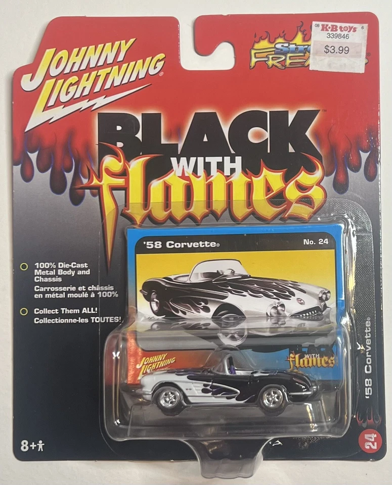 1966 Pontiac GTO 2006 Johnny Lightning Street Freaks Black With Flames 1 64