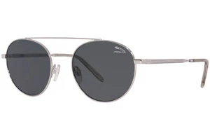 Jaguar 37461 1000 Occhiali da Sole Uomo Argento/Grigio Polarizzato Lenti Forma Tonda 53mm - Foto 1 di 5