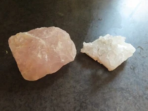 Quartz Crystal Cluster & Rose Quartz Gemstone Minerals - Picture 1 of 3